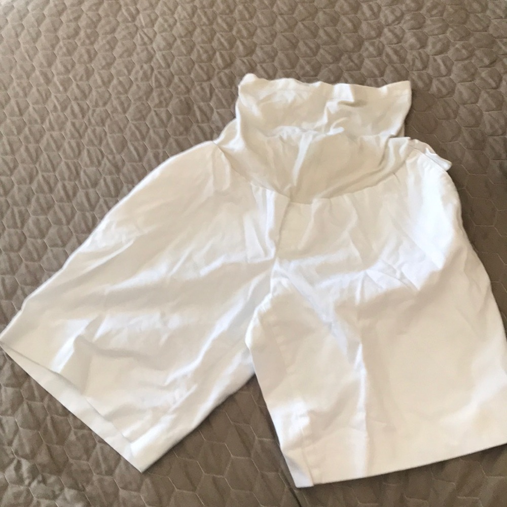 Maternity white shorts.
